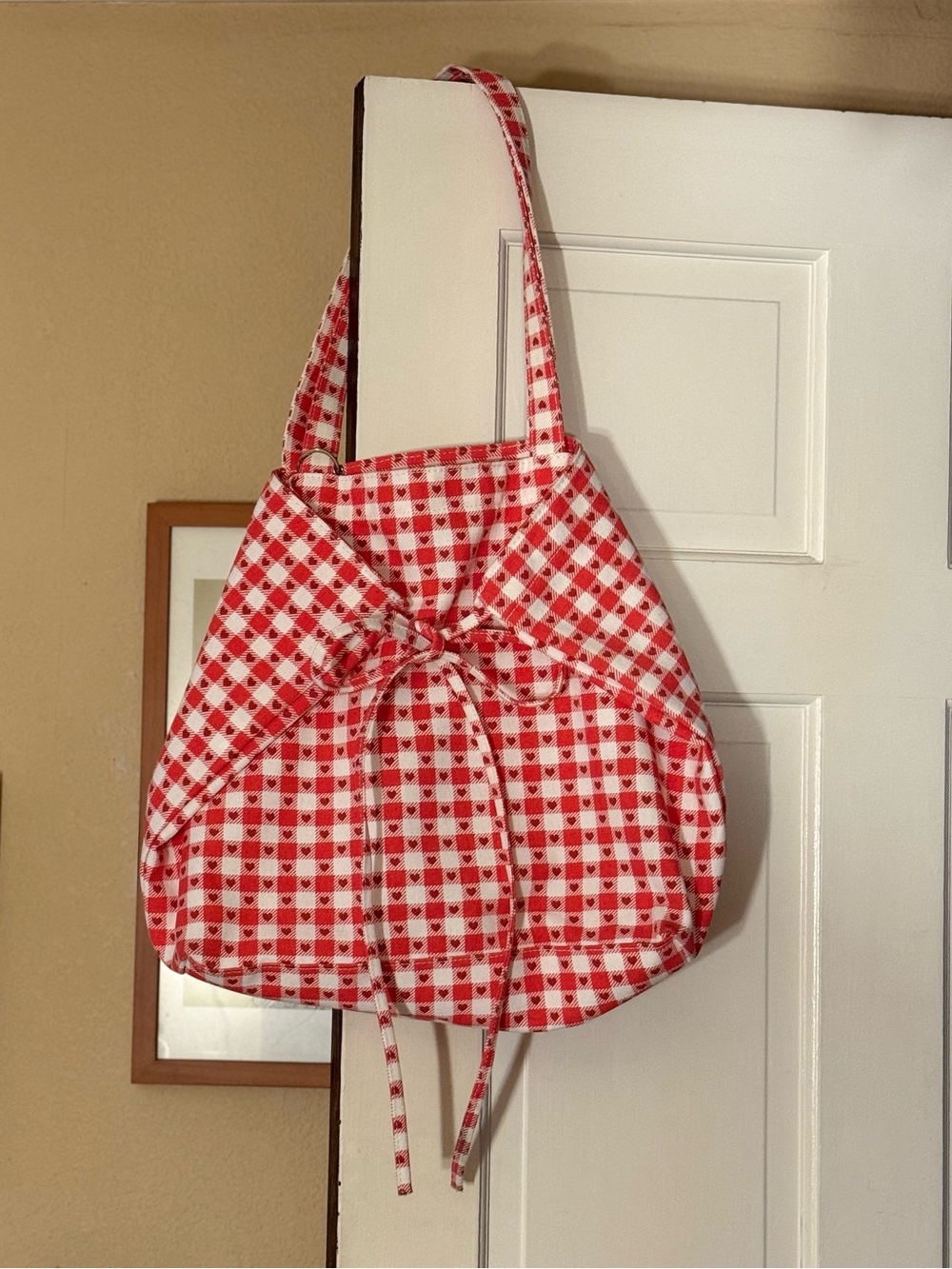 Target heart gingham extra large purse